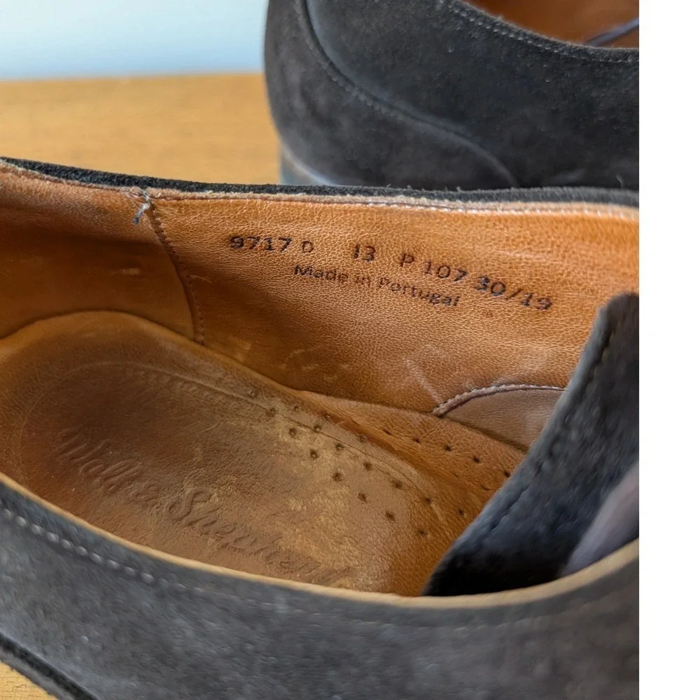 Wolf &‎ Shepherd Closer Cap Toe Oxford Brown Suede Dress Shoes 9717 D 13 P